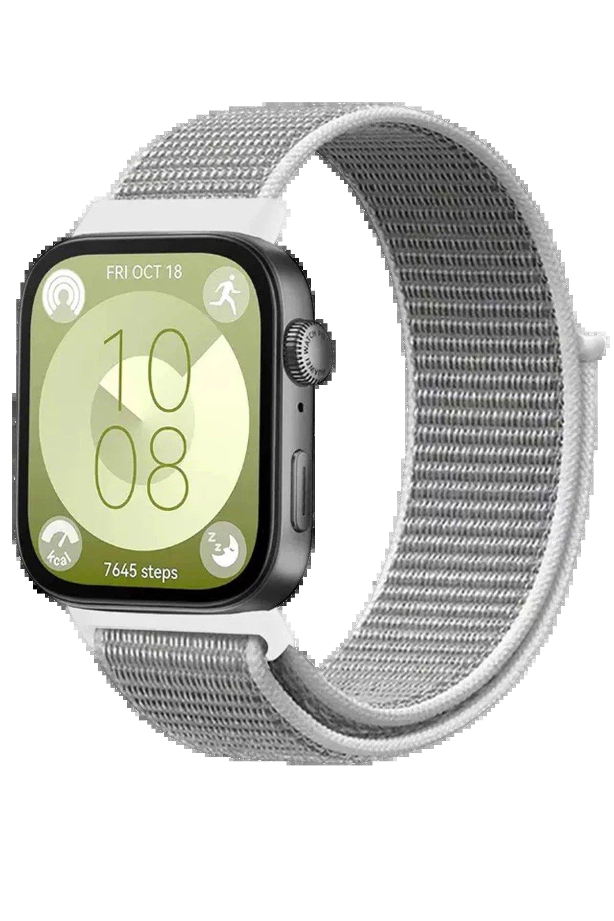 CPT05 Huawei Fit 4 Hasırlı Cırtcırtlı Kordon - Beyaz