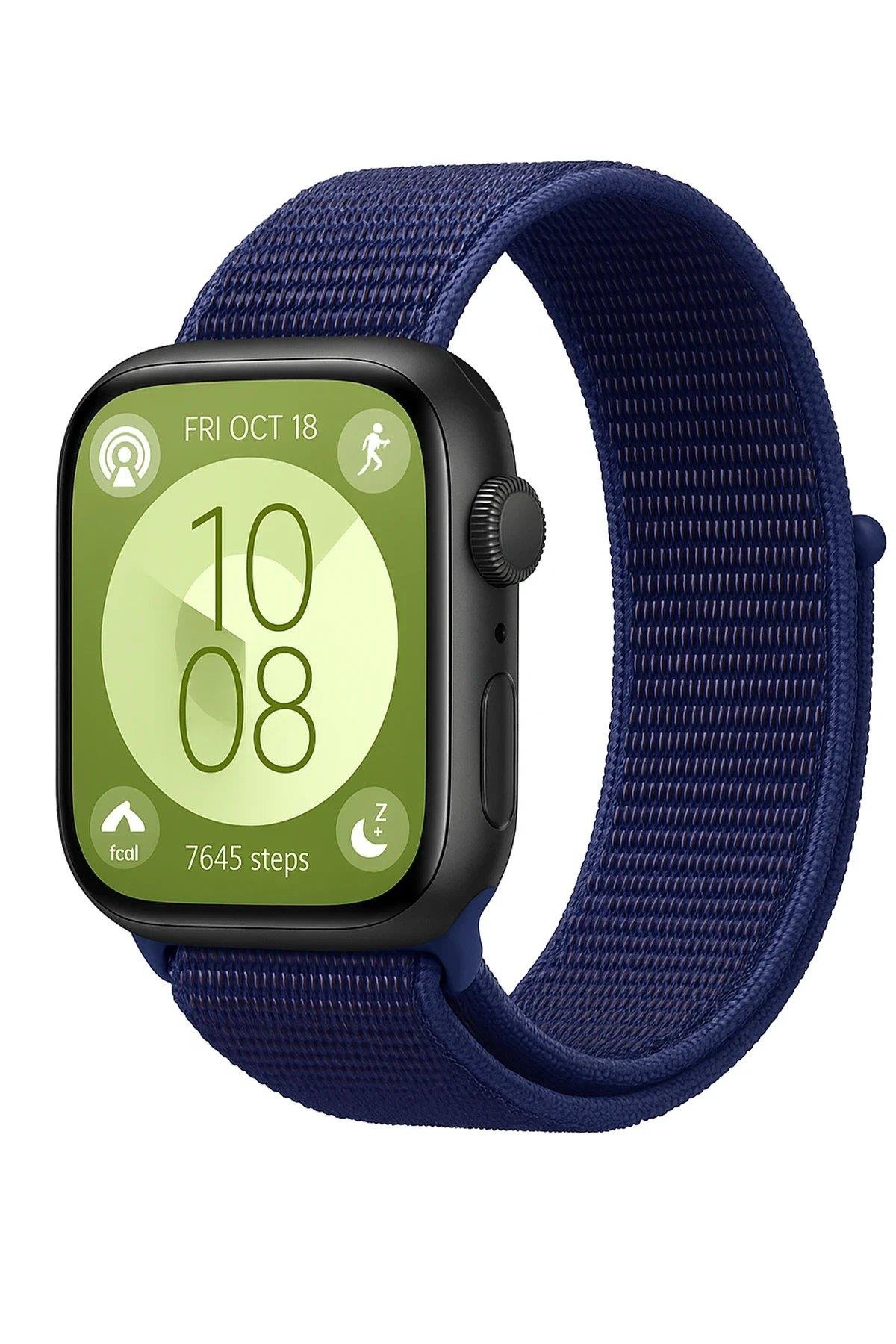 CPT05 Huawei Fit 4 Hasırlı Cırtcırtlı Kordon - Lacivert-Mürdüm