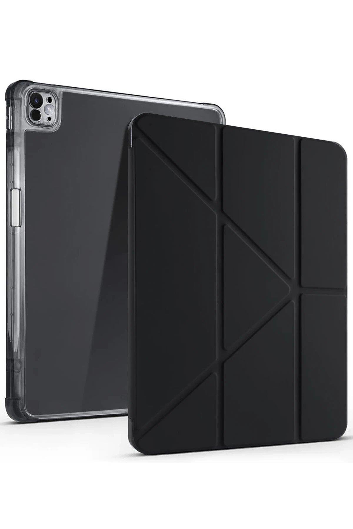 CPT05 iPad Air 13 (2024) Kılıf Kalemlikli Mars Tablet Kılıfı - Siyah