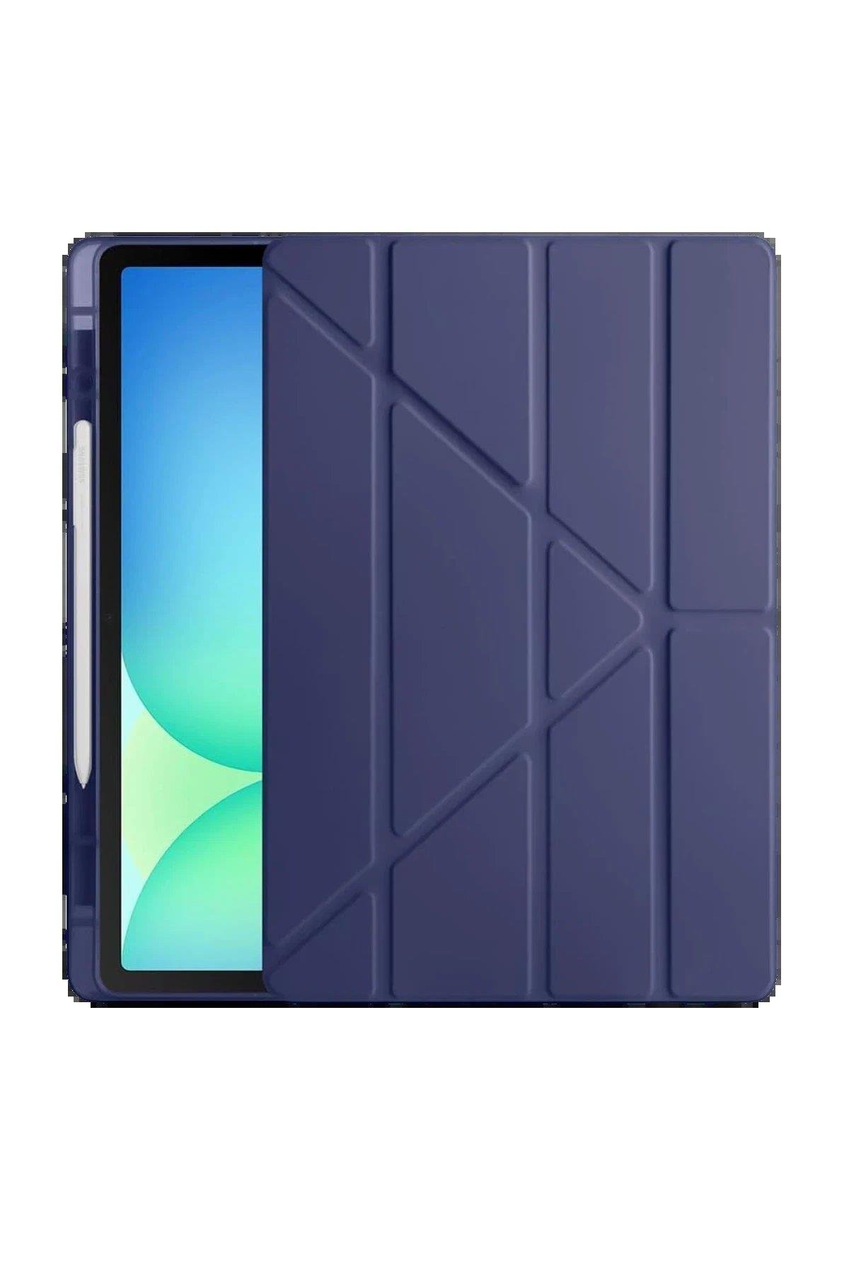 CPT05 iPad Pro 11 (2024) Kılıf Kalemlikli Hugo Tablet Kılıfı - Lacivert