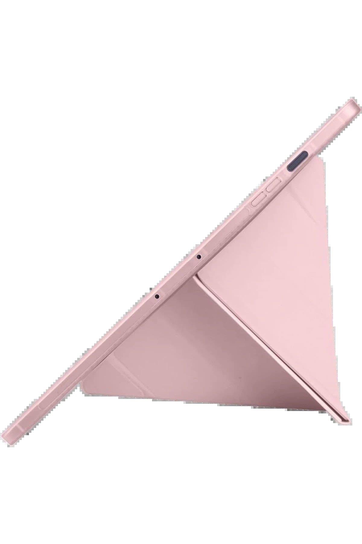 CPT05 iPad Pro 13 (2024) Kılıf Kalemlikli Hugo Tablet Kılıfı - Rose Gold