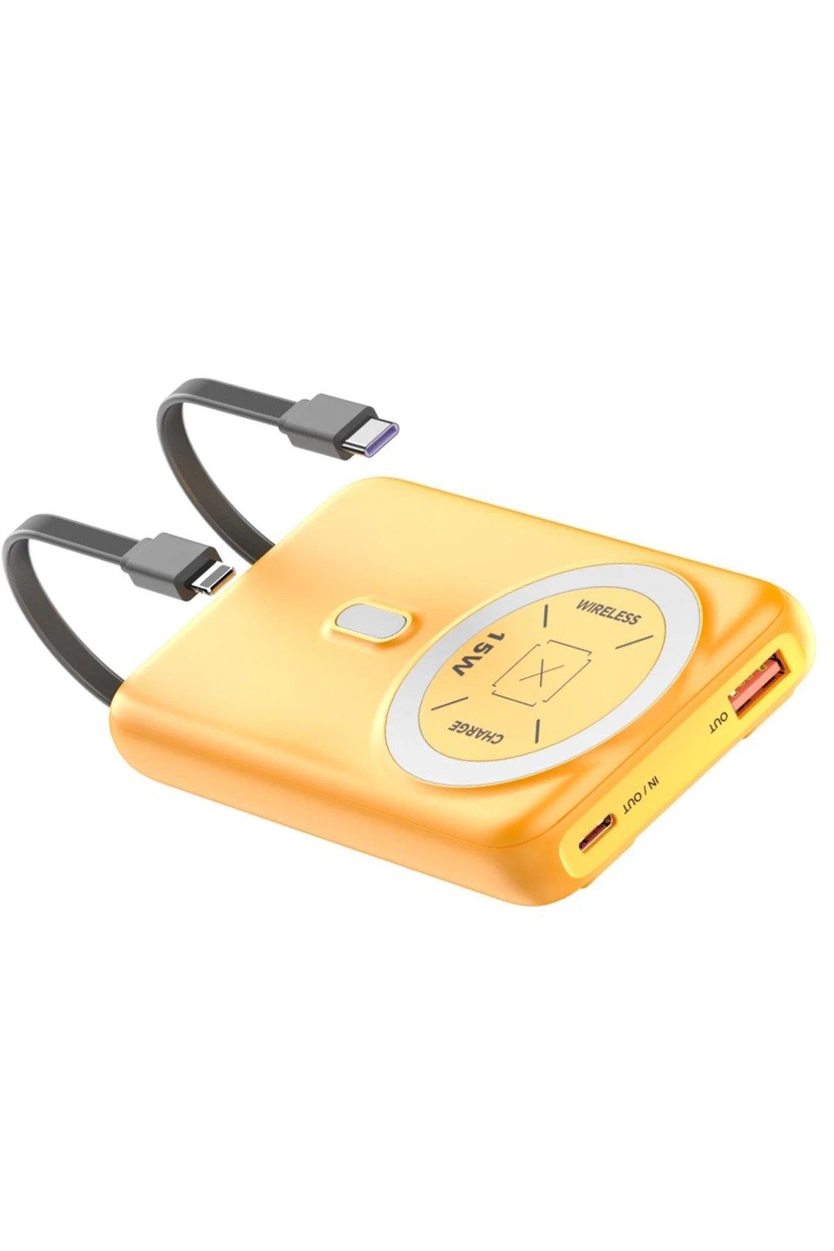 CPT05 J39 10.000 mAh 20W PD Dahili Kablolu Magsafe Powerbank - Turuncu