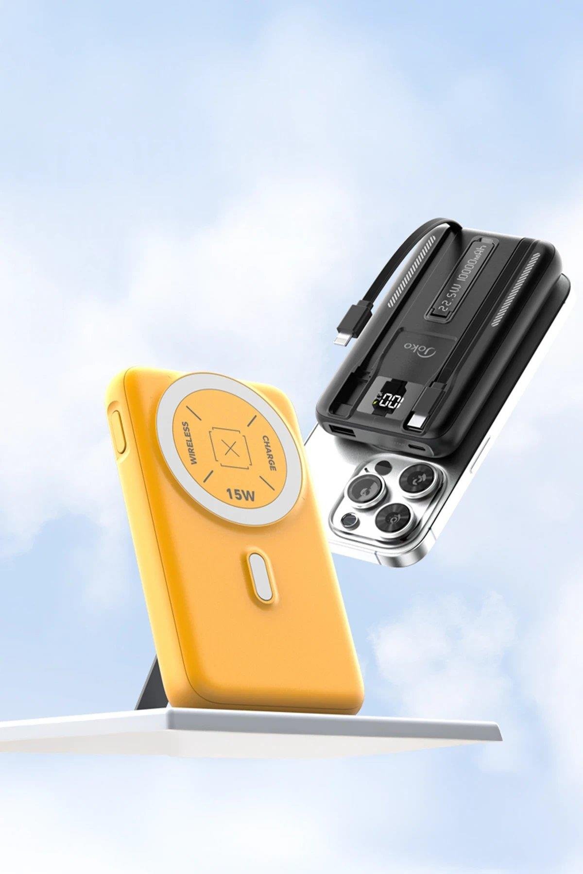 CPT05 J39 10.000 mAh 20W PD Dahili Kablolu Magsafe Powerbank - Turuncu