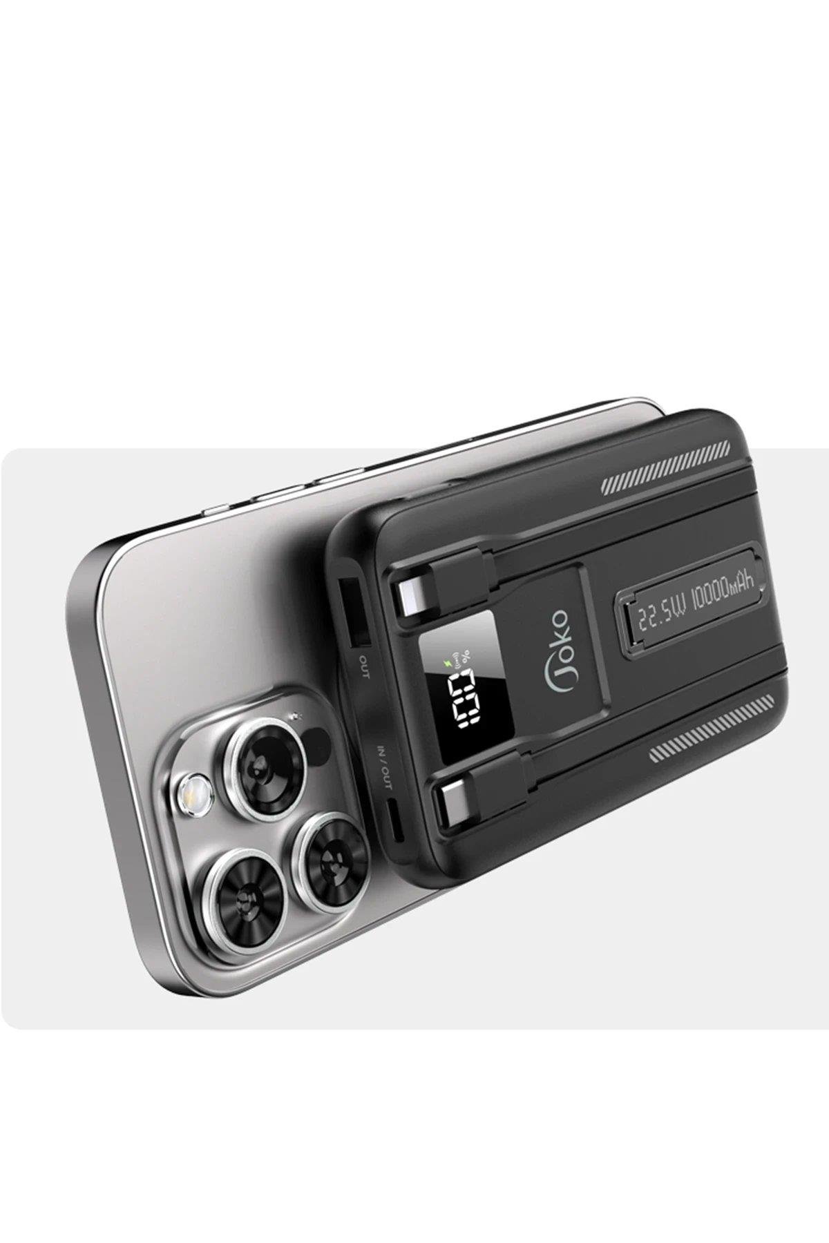 CPT05 J39 10.000 mAh 20W PD Dahili Kablolu Magsafe Powerbank - Siyah