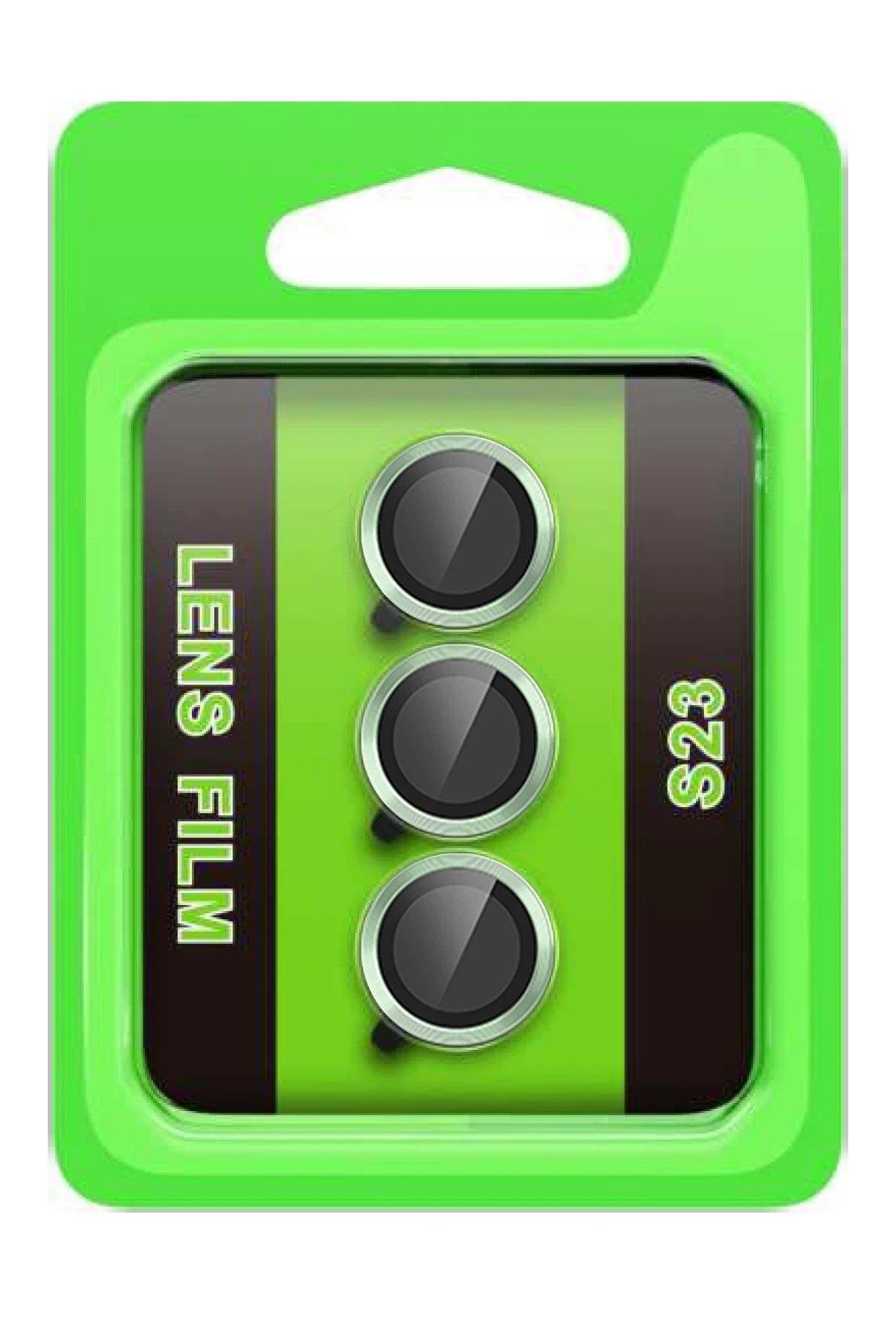 CPT05 Samsung Galaxy S23 Raze Metal Kamera Lens - Yeşil