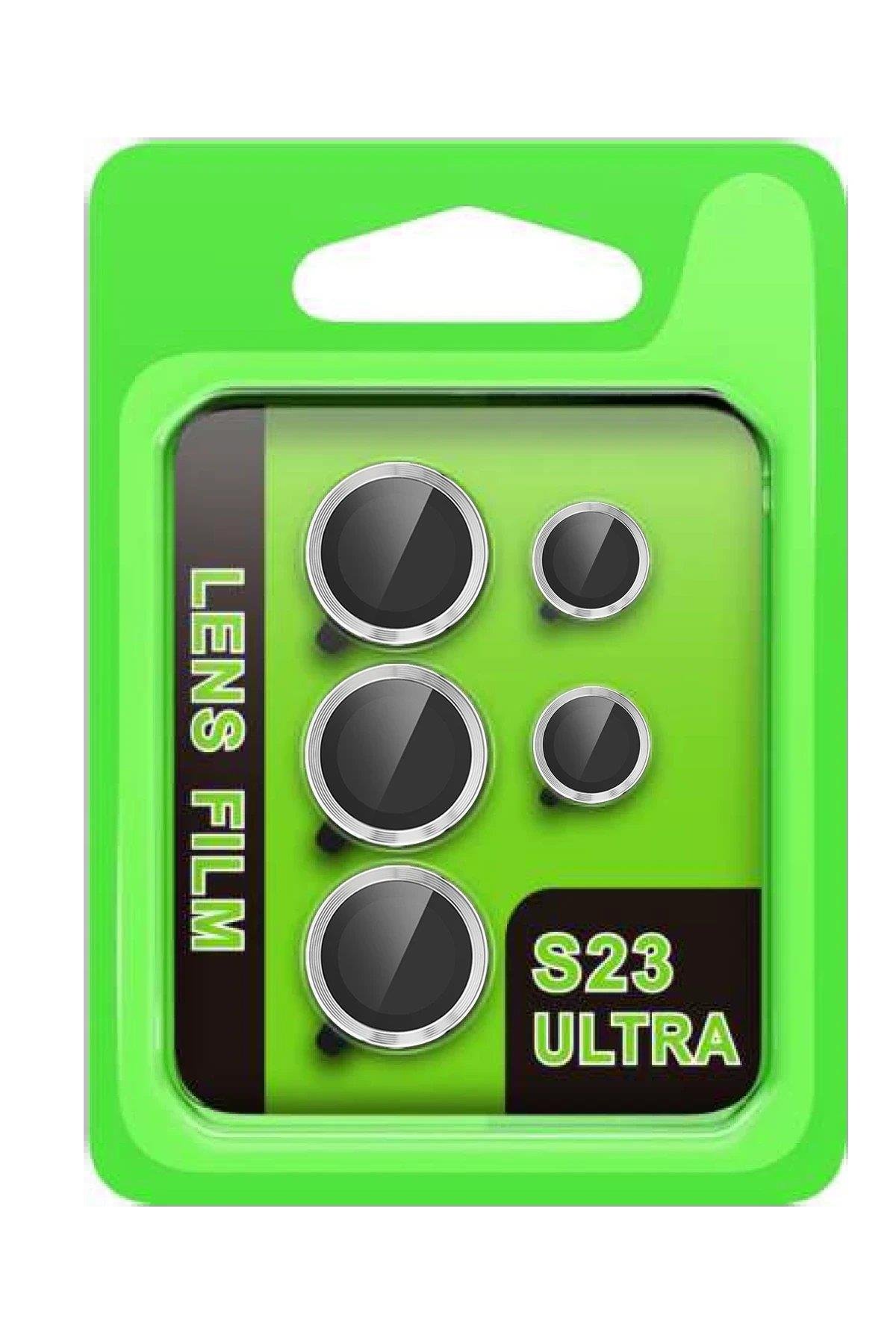 CPT05 Samsung Galaxy S23 Ultra Raze Metal Kamera Lens - Gümüş