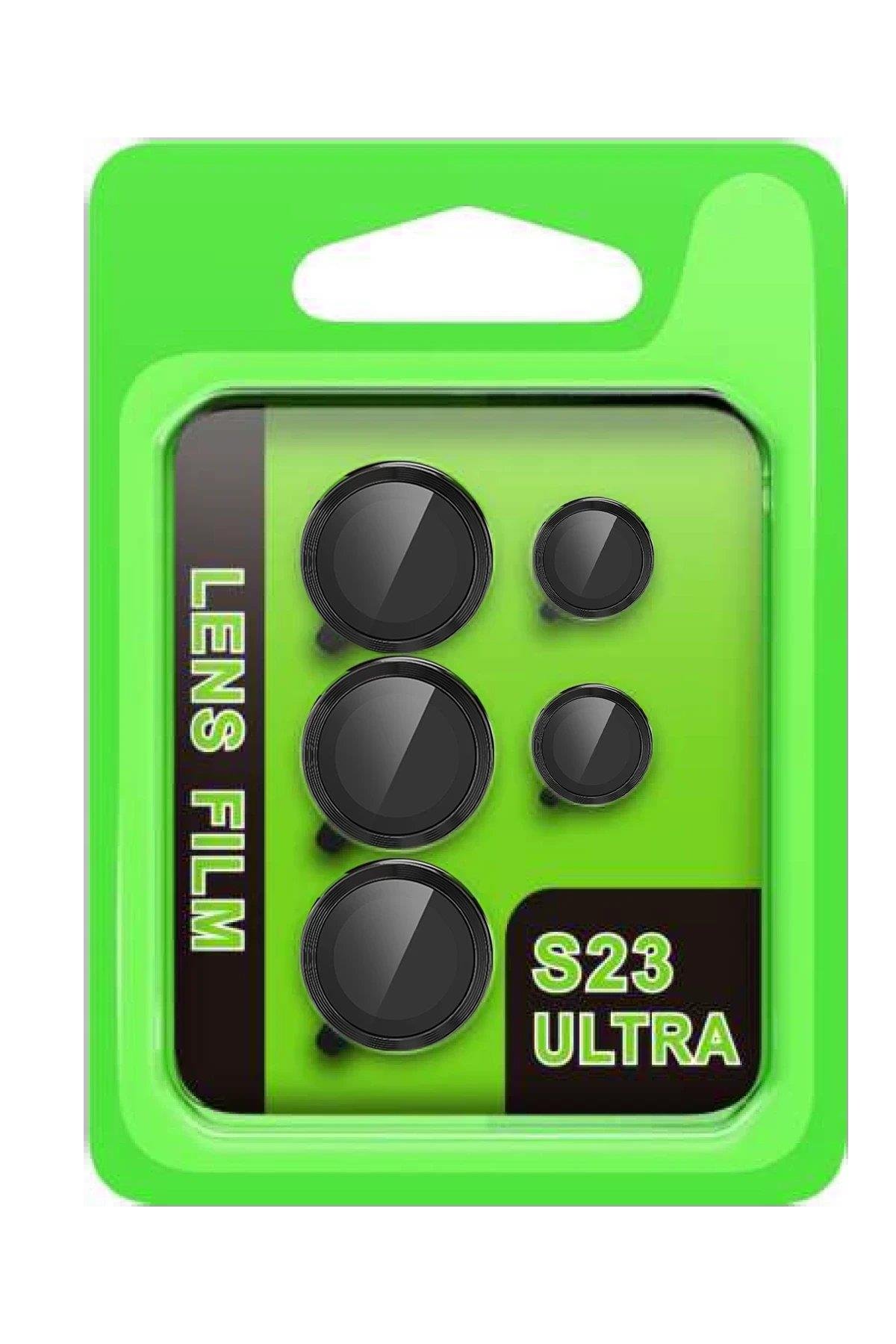 CPT05 Samsung Galaxy S23 Ultra Raze Metal Kamera Lens - Siyah