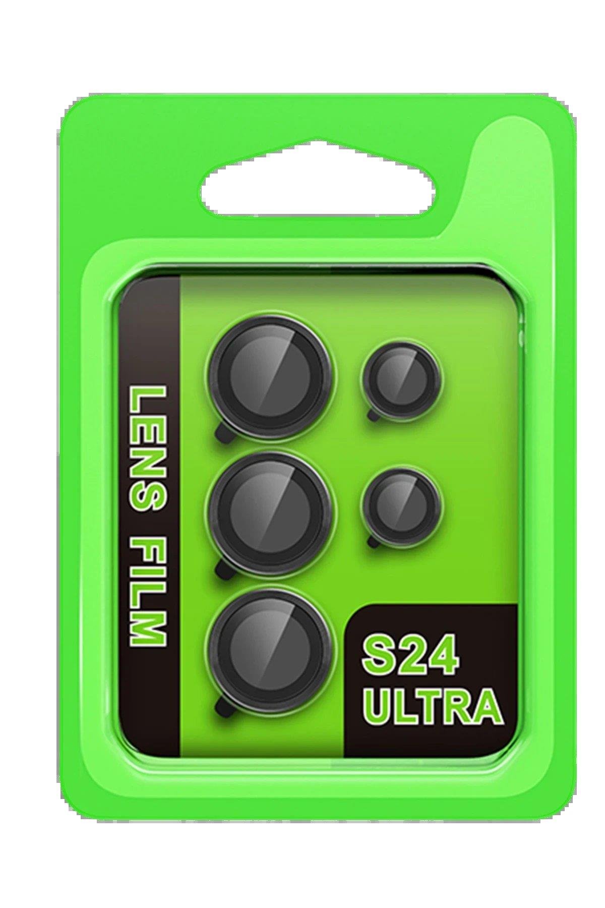 CPT05 Samsung Galaxy S24 Ultra Raze Metal Kamera Lens - Siyah