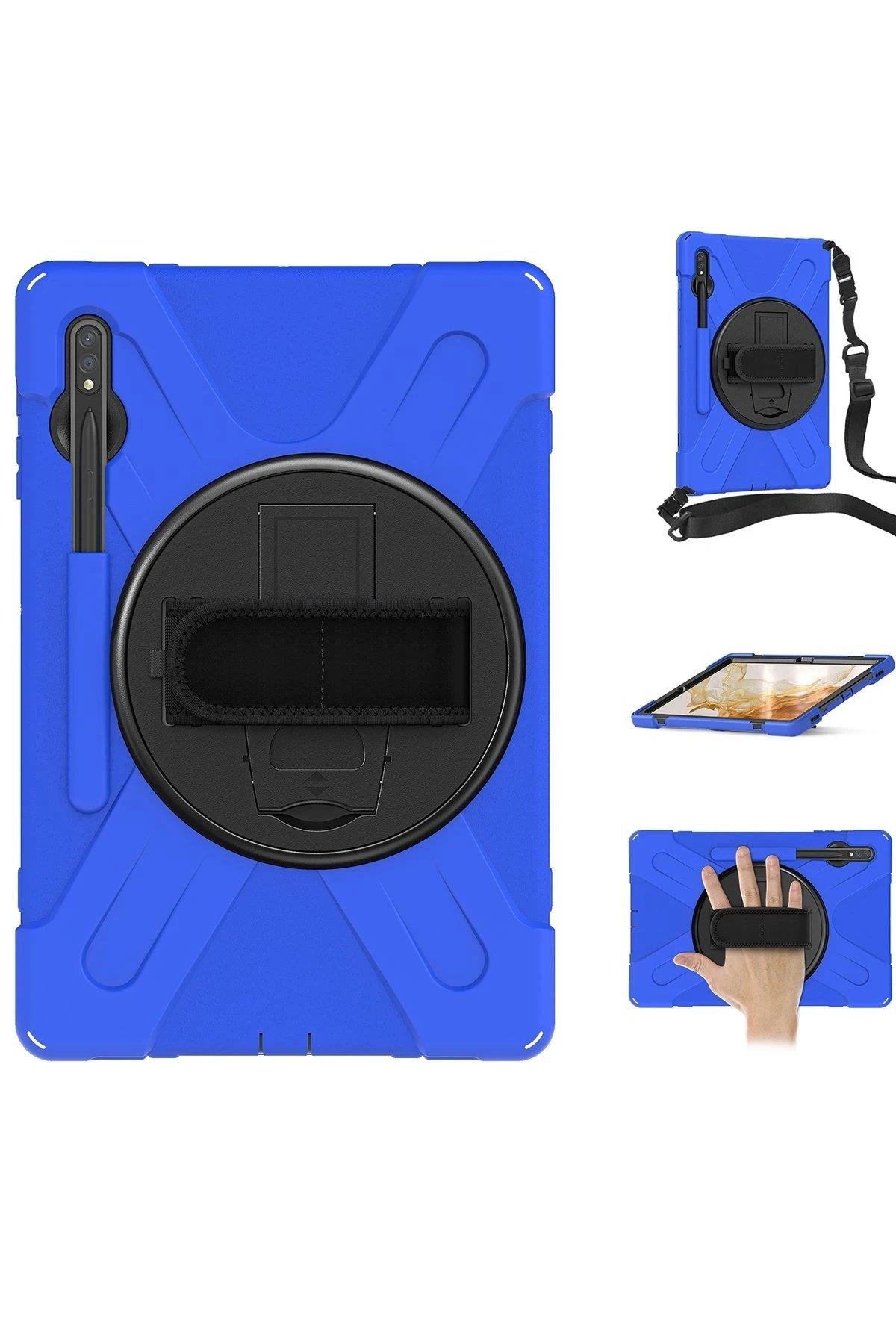 CPT05 Samsung Galaxy T737 Tab S7 FE 12.4 Kılıf Amazing Tablet Kapak - Mavi