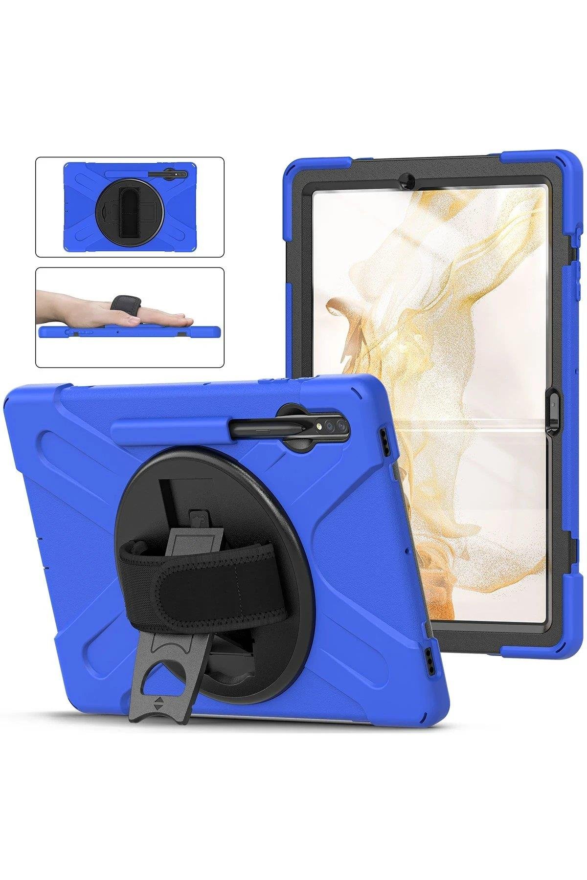 CPT05 Samsung Galaxy T737 Tab S7 FE 12.4 Kılıf Amazing Tablet Kapak - Mavi