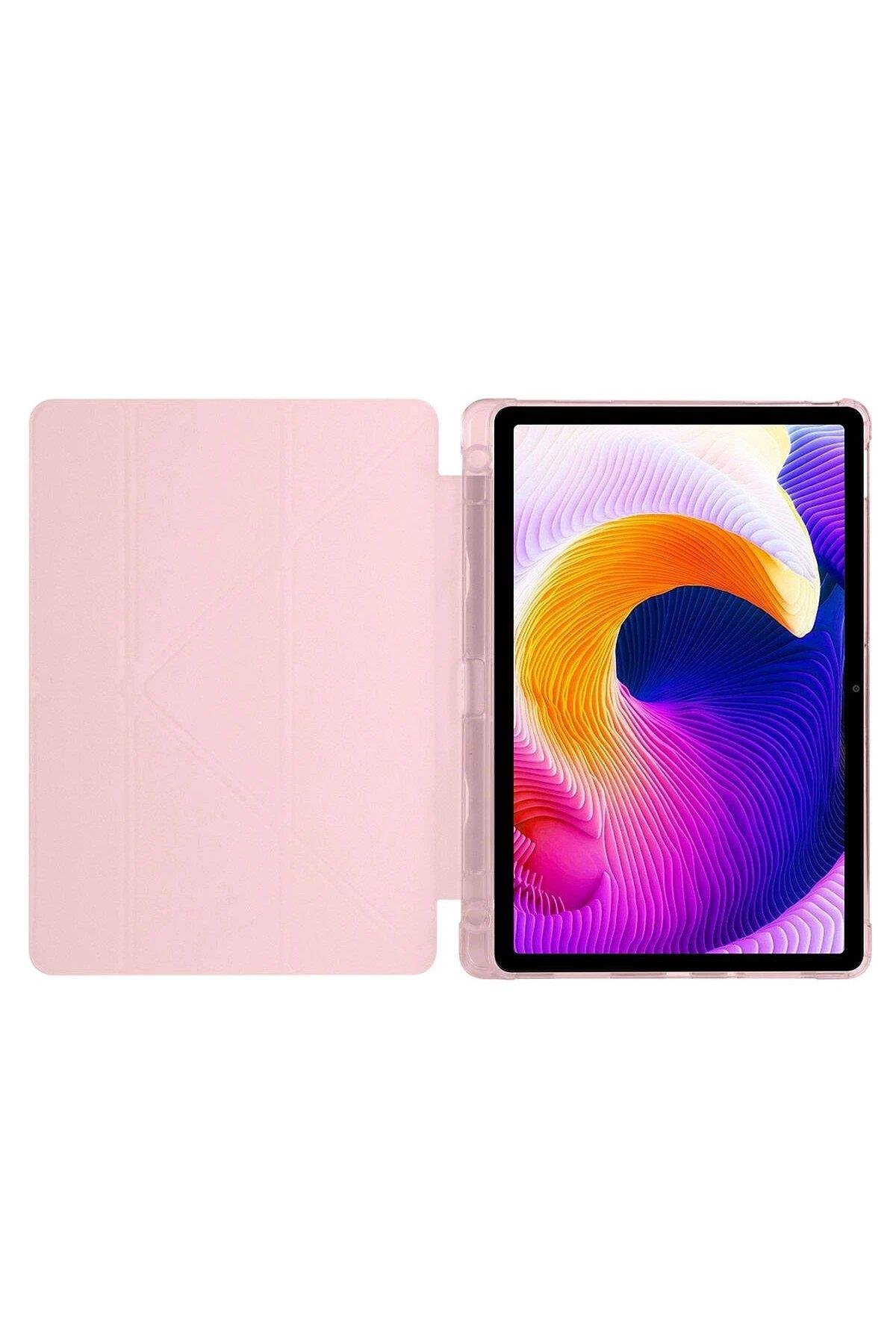 CPT05 Xiaomi Redmi Pad SE 4G Kılıf Kalemlikli Mars Tablet Kılıfı - Rose Gold