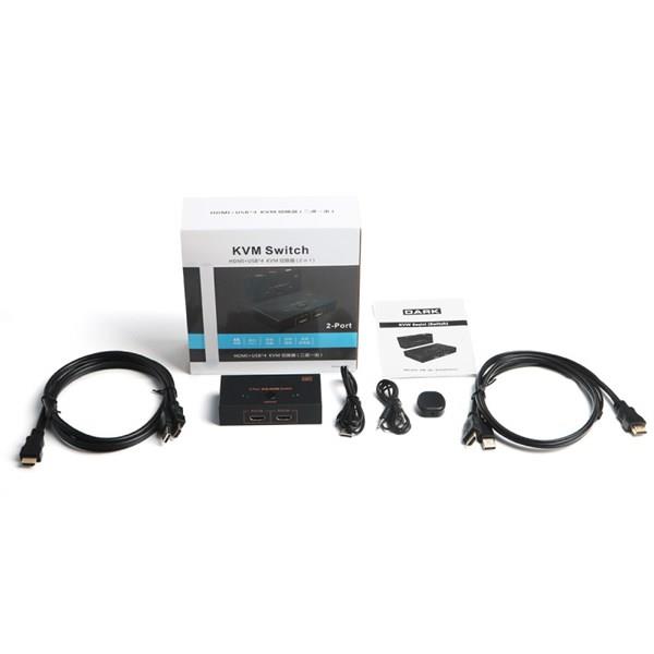 DARK DK-AC-KVMHD01 2-HDMI 4-USB KVM SWITCH 4K/30 Hz
