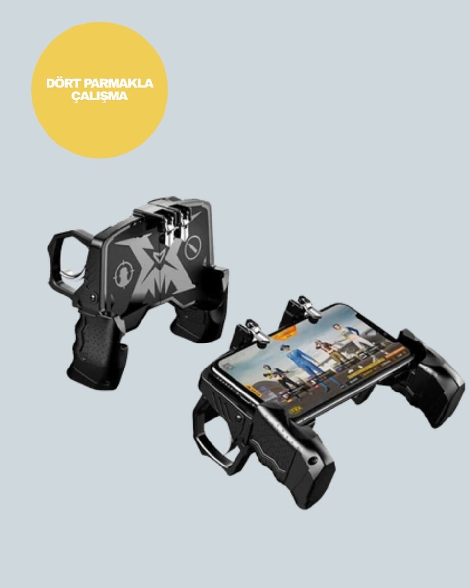 Dört Parmak Destekli Mobil Gamepad Tetikli Oyun Kontrolcüsü