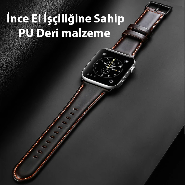 Dux Ducis Apple Watch 38/40/41MM için Business Deri Kayış Kordon-(1903)