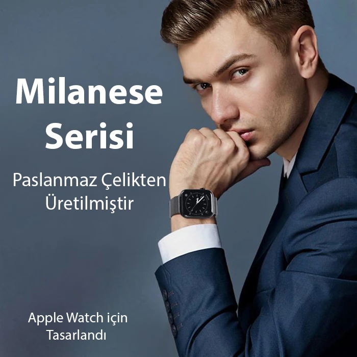 Dux Ducis Apple Watch 38/40/41MM için Milanese Premium Milano Loop Kayış Kordon-(1903)