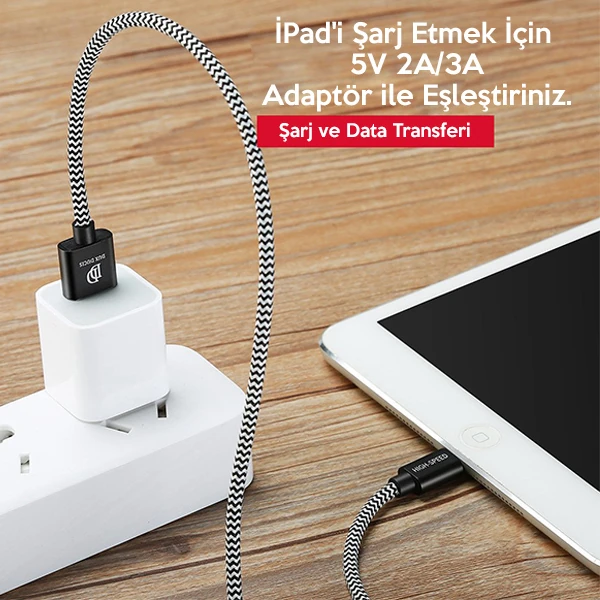 Dux Ducis K-One Cable İPhone  Usb Şarj Kablosu 1 METRE-(1903)
