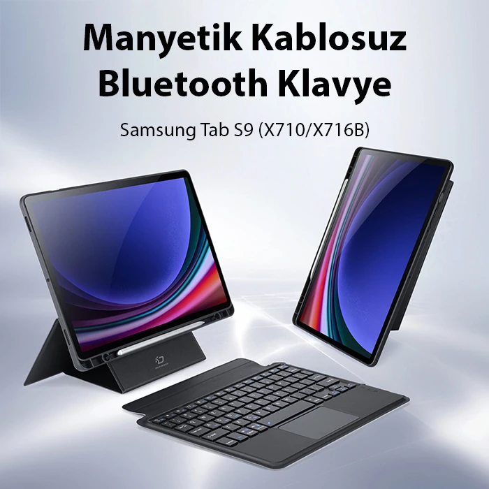 Dux Ducis Samsung Tab S9 (X710/X716B) DK Series Kablosuz Bluetooth Klavye Touchpad Kılıf-(1903)