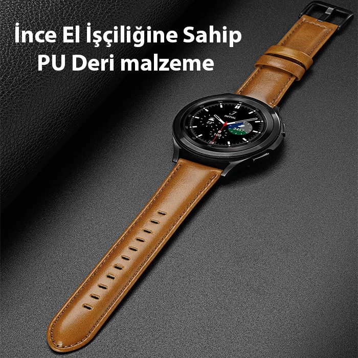 Dux Ducis SM Galaxy Watch 22MM-Huawei GT3-GT3 Pro 46MM-Magic 2 46MM için Business Deri Kayış Kordon-(1903)