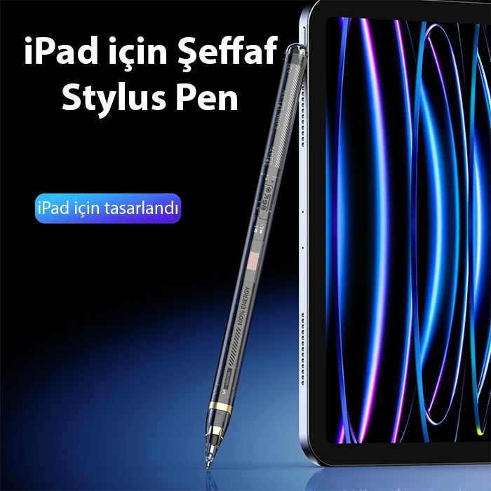 Dux Ducis SP-04 Manyetik Şarjlı Stylus Pen iPad Tablet Dokunmatik Kalem Transparent-(1903)