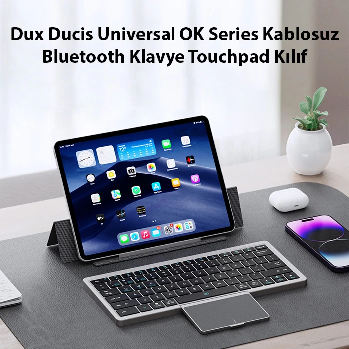 Dux Ducis Universal OK Series Kablosuz Bluetooth Klavye Touchpad Kılıf-(1903)