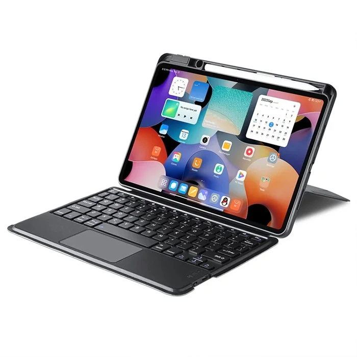 DUX DUCIS Xiaomi Pad 5 / Pad 5 Pro Ayrılabilir Bluetooth Klavye Touchpad PU Deri Kılıf-(1903)