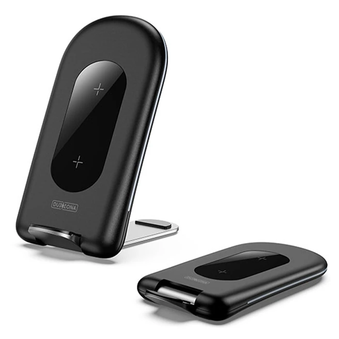 Duzzona W2 Katlanır Standlı 15W Hızlı Şarj Wireless Kablosuz Şarj Cihazı-(1903)