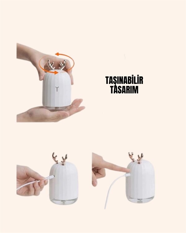 El Tipi USB Mini Soğuk Mist Nemlendirici 220 ml Tank