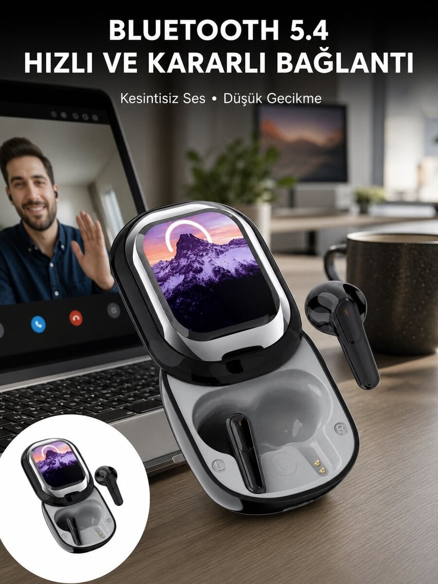 ENC Destekli Bluetooth 5.4 Kulaklık – EQ Ayarlı, Akıllı Kutulu