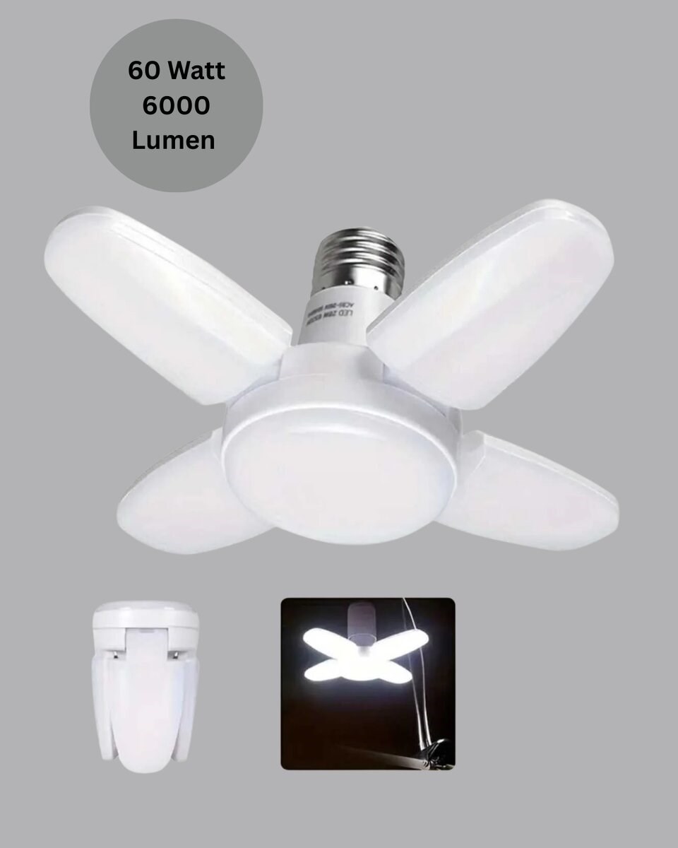 Enerji Tasarruflu LED Ampül 60 Watt 4 Kollu Beyaz Işık Yeni Nesil