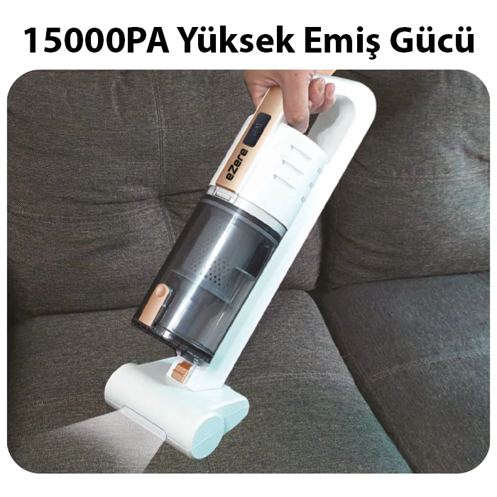 Ezere 15000pa LED Işıklı Kuru Islak Kullanım  Kablosuz Güçlü El Araç-Ev Süpürgesi-(1903)