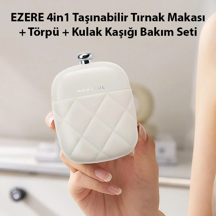 EZERE 4in1 Taşınabilir Tırnak Makası + Törpü + Kulak Kaşığı Bakım Seti-(1903)