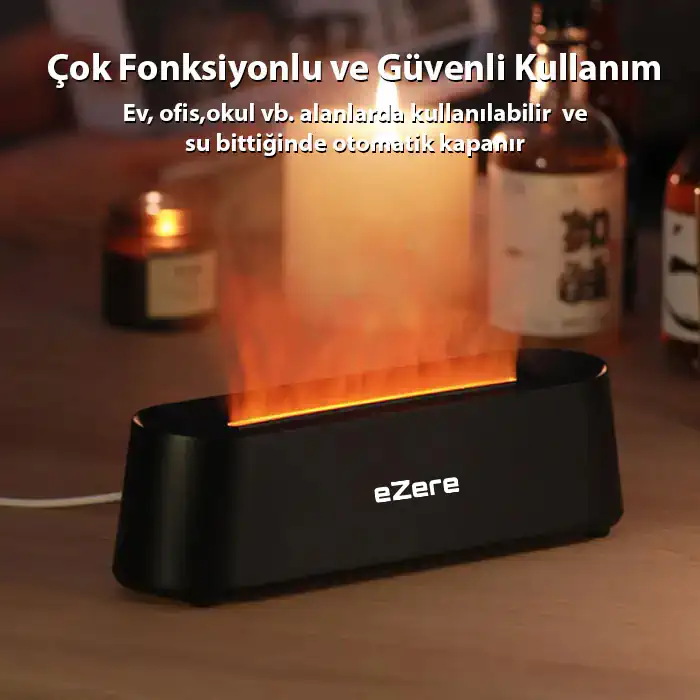 Ezere A3 Ev ve Ofis için Alev Difüzörü ve Ultrasonik Hava Nemlendici-(1903)