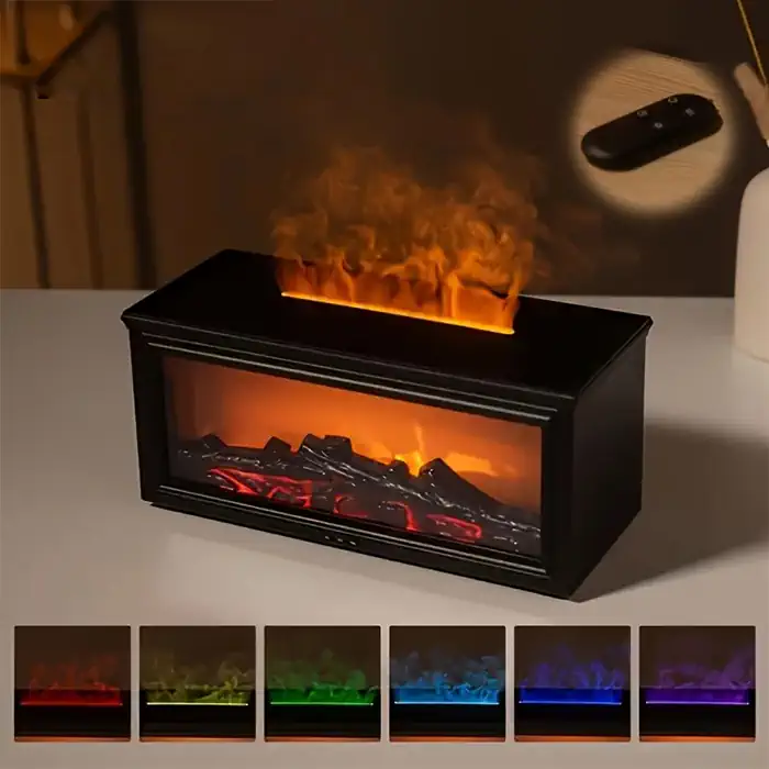 EZERE A4 Şömine Esintili Aromaterapi Difüzörü Ultrasonik Hava Nemlendici-(1903)