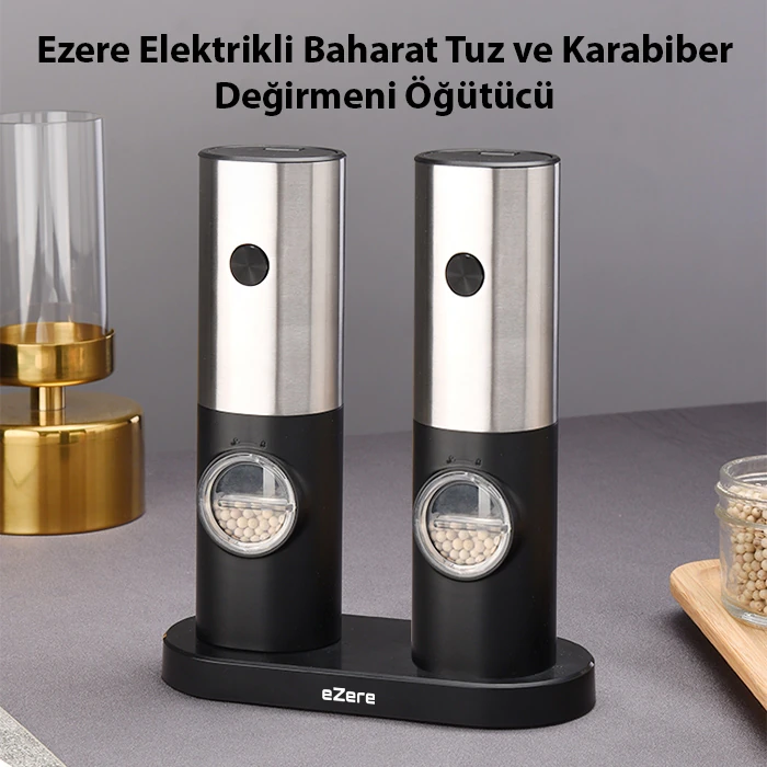 Ezere Elektrikli Baharat Tuz ve Karabiber Değirmeni Öğütücü-(1903)