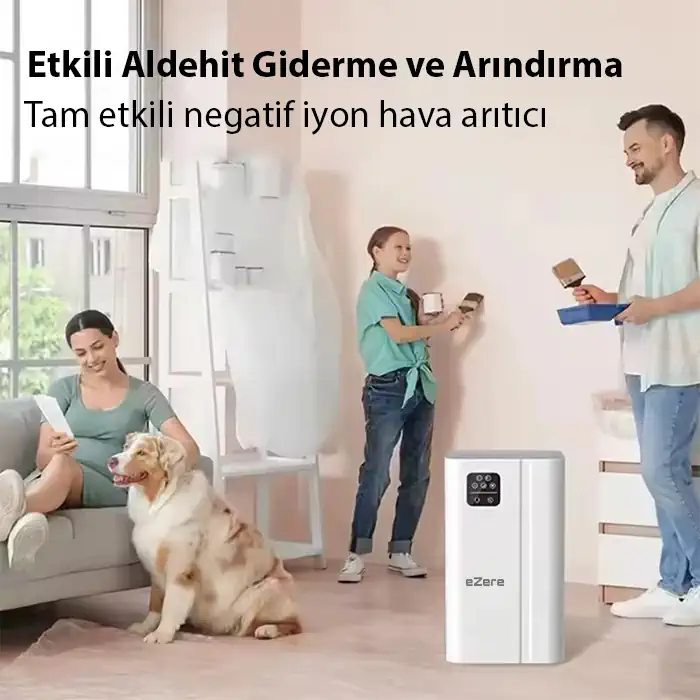 EZERE FullClean Pro Have Temizleme Cihazı 350 CADR LED ekran iyon ve sessiz çalışma ile toz duman poleni %99.9 filtreler. Temiz hava-(1903)