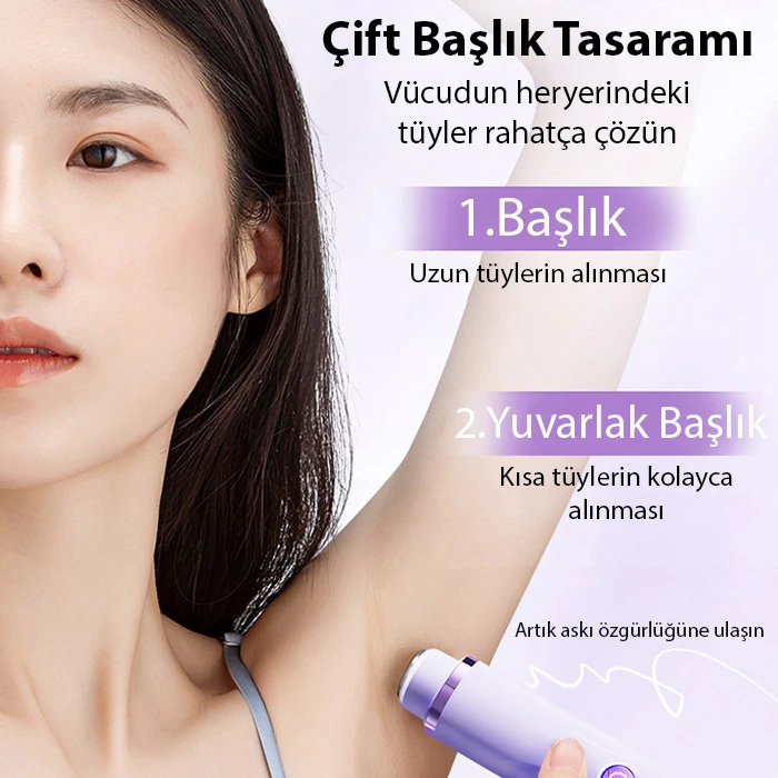 EZERE Koltuk Alti Burun Kas Killari Ve Özel Bölgeler Çift Basli Epilasyon Cihazi-(1903)