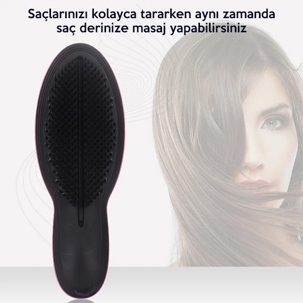 EZERE Siyah Saç Açma Ve Tarama Fırçası Saç Tarağı-(1903)