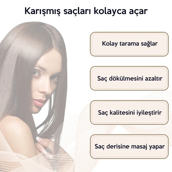 EZERE Siyah Saç Açma Ve Tarama Fırçası Saç Tarağı-(1903)