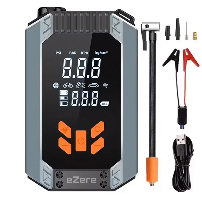 EZERE ST-9632D Taşınabilir Araç Lastik Şişirme Ve Starter Akü Takviye Seti-(1903)