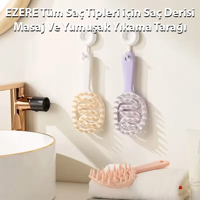 EZERE Tüm Saç Tipleri için Saç Derisi Masaj Ve Yumuşak Yıkama Tarağı-(1903)