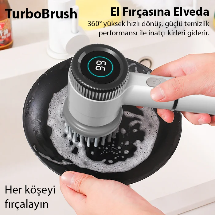 EZERE TurboBrush 5 Başlıklı Elektrikli Temizlik Fırçası-(1903)