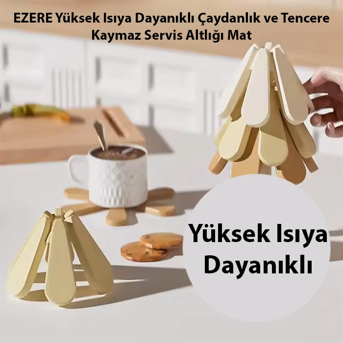 EZERE Yüksek ısıya Dayanıklı Çaydanlık Ve Tencere Kaymaz Servis Altlığı mat-(1903)