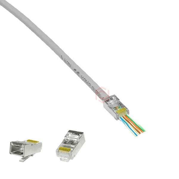 FRISBY CAT6 EZ FNW-RJ4532N RJ45 100lü paket Metal Konnektör (Yeni nesil)