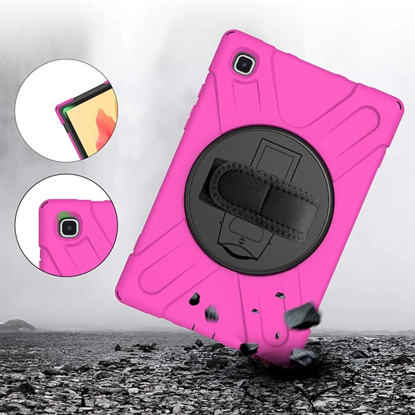 Galaxy Tab A7 10.4 SM-T500-T505-T507 Kılıf Shockproof 3 Katmanlı Standlı Zırh Kılıf Kalem Yerli-(1903)