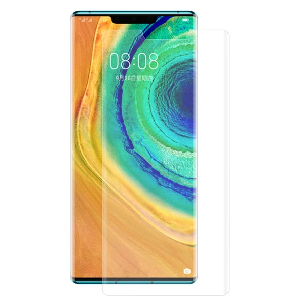 Gor Huawei Mate 30 Pro 3d Kavisli Full Kaplama Darbe Emici Ekran Koruyucu 2 Adet Set-(1903)