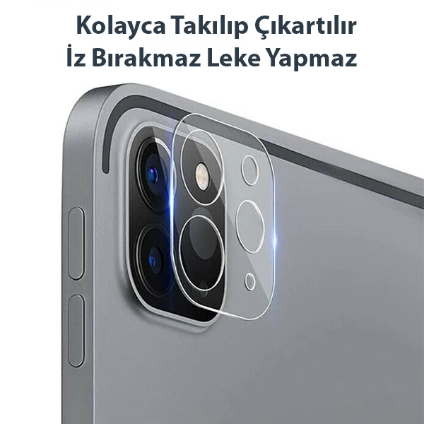 GOR iPad Pro 11 İPad Pro 12.9 2020-2021 3D Cam Kamera Koruyucu 2 SET-(1903)