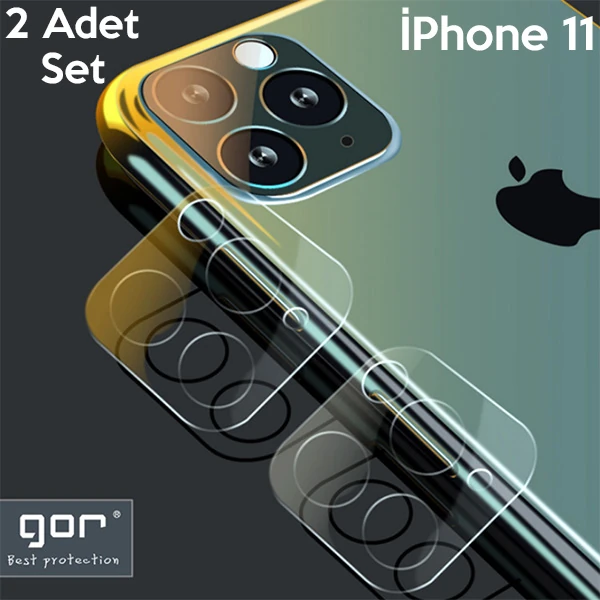 GOR İPhone 11 6.1 inch (2019) Tempered Kamera Koruma Cam 2adet Set-(1903)