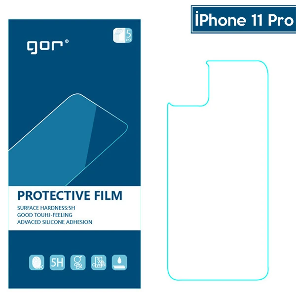 GOR İPhone 11 Pro  5.8 Çizilmez Arka Koruyucu Jelatin 5 Adet Set-(1903)