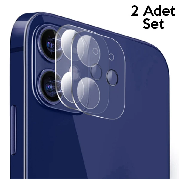 GOR İPhone 12 Mini 5.4 Best Full Tempered Cam Kamera Koruyucu 2Adet Set-(1903)
