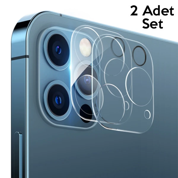 GOR İPhone 12 Pro 6.1 Best Full Tempered Cam Kamera Koruyucu 2Adet Set-(1903)